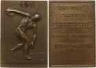 Rumänien Bronzeplakette Zeitung Universul (Hrsg.), Unterstützung des Sports in Rumänien, Diskuswerfer -