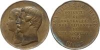 Frankreich, Kaiserreich Bronzemedaille Napoleon III., 1852 - 1870, v. Massonnet, Soieries et Nouveautés Rue Vivienne 51 -