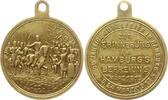 Hamburg, Stadt Tragbare vergoldete Bronzemedaille 100 Jahre Befreiungskrieg gegen Napoleon, Erinnerung an Hamburg's Befreiung -