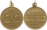Tragbare Bronzemedaille 1885 Baden, Großherzogtum Friedrich I., a.d. Hochzeit des Erbprinzen (Friedrich II.) mit Hilda von Nassau Selten, vorzügl...