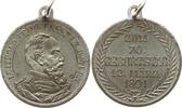 Bayern, Königreich Tragbare versilberte Bronzemedaille Luitpold, Prinzregent, 1886-1912, auf seinen 70. Geburtstag -