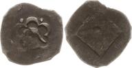 Bayern, Herzogtum Vierschlag - Pfennig Ernst I mit seinem Bruder Wilhelm III., 1397 - 1438, Mönchskopf -