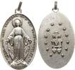 Deutschland Hochovale tragbare versilberte Bronzemedaille Wallfahrt, Marianische Congregation, 2 Herzen/Maria, 28 mm x 18 mm -