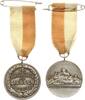 Gießen, Stadt Tragbare versilberte Bronzemedaille a.d. 10. Herbstregatta zu Gießen am 31. August 1930, Ansicht Burg -