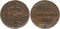 Preußen, Königreich 3 Pfennig 1869 C Wilhelm I., 1861 - 1888 Sehr schön, kl. RF, zaponiert