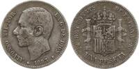 Spanien, Königreich 1 Peseta Alfonso XII., 1874 - 1885 -