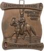 Belgien, Königreich, Lüttich, Stadt Seraing Tragbare Bronzeplakette v. Willy Krafft, Gendamerie, Cercle Sportif et Culturel, Gendarme à Cheval 1832 -