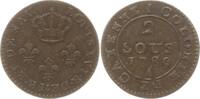 Französisch Guayana, Stadt Cayenne 2 Sous Ludwig XVI., 1774 - 1793, Paris -