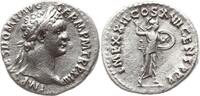 Römische Kaiserzeit, Rom Denar Domitianus, 81-96, Belorb. Kopf n.r. / Minerva geht n.r. hält Lanze und Schild -