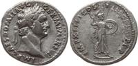 Römische Kaiserzeit, Rom Denar Domitian, 81 - 96, Belorb. Kopf n.r. / Minerva mit erhobener Lanze und Schild -