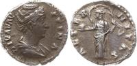 Römische Kaiserzeit Denar Diva Faustina I, Büste n.r. / Providentia mit hochwehendem Schleier und Globus -