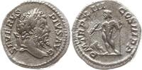 Römische Kaiserzeit, Rom Denar Septimius Severus, 193 - 211, Jupiter mit Blitzbündel u. Zepter, zu Füßen Adler -