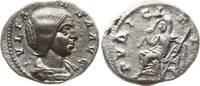 Römische Kaiserzeit, Rom Denar Julia Maesa, 218 - 222, Pudicita sitzt n.l., lüftet den Schleier, hält Zepter -