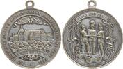 Fürstentum Reuss, Stadt Gera Tragbare versilberte Bronzemedaille v. Lahr, auf das X. Mitteldeutsche Schützenfest, Ansicht von Schloss Osterstein -