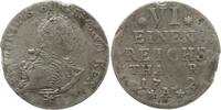 Brandenburg-Preußen 1/6 Taler 1752 A Friedrich II., 1740 - 1786, Berlin Fast sehr schön, SF am Rand, Kr.