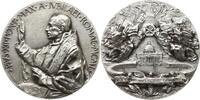 Vatikan Versilberte Bronzemedaille Pius XII., 1939-1958, v. Giubileo, auf das Heilige Jahr, sehr hohes Relief -