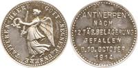 Deutschland, Kaiserreich, Erster Weltkrieg Miniatur Silbermedaille Siegespfennig der Medaillenserie Kube, Nr. 37, Antwerpen gefallen -