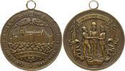 Fürstentum Reuss, Stadt Gera Tragbare Bronzemedaille v. Lahr, auf das X. Mitteldeutsche Schützenfest, Ansicht von Schloss Osterstein -