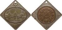 Brandenburg-Preußen, Stadt Berlin Tragbare teilweise versilberte Bronzeklippe von W. Mayer, auf das X. Deutsche Bundesschießen, Ansicht Festhalle -