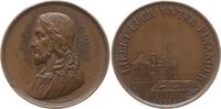 Schweiz - Genf Kleine Bronzemedaille (Jeton) v. Bovy, Jesusbüste n.l. / Kathedrale, LIEBET EUCH UNTER EINANDER -