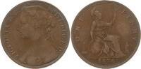 Großbritannien 1 Penny Victoria, 1837 - 1901, Heaton, beidseitig Gegenstempel S&B -
