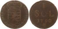 Luxemburg 1 Sol Leopold II., 1790 - 1792, Günzburg -