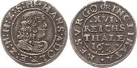 1/16 Taler 1677 CR Schleswig-Holstein-Plön Johann Adolf, 1671 - 1704 Sehr schön - vorzüglich, herrliche Patina, SR