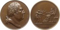 Frankreich, Königreich Bronzemedaille Ludwig XVIII., v. Andrieu, Puymaurin und Gayrard, Charte Constitutionnelle -