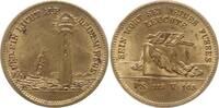 Deutschland Messingmedaille von Friedrich Loos, Geschenk für junge Menschen, Leuchtturm und Schiff -