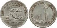 Deutschland Versilberte Messingmedaille von Friedrich Loos, Geschenk für junge Menschen, Leuchtturm und Schiff -
