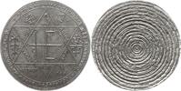 Unbestimmte einseitige Zinnmedaille o.J. (19. Jh. ?) Astrologie - Okkultismus Hexagramm mit diversen Zeichen und Inschriften Vorzüglich