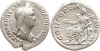 Römische Kaiserzeit Denar Sabina, Gattin des Hadrian, CONCORDIA - AVG, Concordia sitzend -
