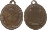 Kirchenstaat Tragbare hochovale Bronzemedaille Leo XII., 1823 - 1829, hl. Jahr, hl. Pforte, LOCUS HIC - SANCTUS EST -