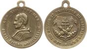 Kirchenstaat Tragbare kleine vergoldete Bronzemedaille Leo XIII., 1878 - 1903, 50. Priesterjubiläum, PROTECTOR III. ORDINIS S.P.N.F. -