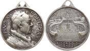 Kirchenstaat Kleine tragbare versilberte Bronzemedaille Pius XI., 1922 - 1939, Petersdom und -platz, RICORDO DI ROMA -