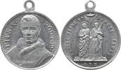 Kirchenstaat Kleine tragbare Aluminiummedaille Pius X., 1903 - 1914, Signatur O.P.N., Peter und Paul -