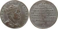 Frankreich, Königreich Versilberte Bronzemedaille v. Dassier, Genf, Suite Rois de France, Nr. 36, Robert, 971 - 1031 -