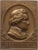 Berühmte Personen - Musiker und Komponisten Einseitige Bronzeplakette v. Mayer und Wilhelm, Stuttgart, auf Ludwig van Beethoven, 1770 - 1827 -