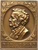 Berühmte Personen - Musiker und Komponisten Einseitige Bronzeplakette v. Mayer und Wilhelm, Stuttgart, auf Richard Wagner, 1813 - 1883 -
