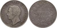 1 Gulden 1837 Württemberg, Königreich Wilhelm I., 1816 - 1864, Variante: A.D. unter dem Kopf Sehr schön mit feiner Patina