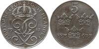 Schweden, Königreich 5 Öre Gustav V., 1907 - 1950, Eisen -