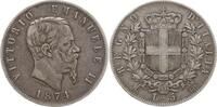 5 Lire 1874 M Italien, Königreich Vittorio Emanuele II., 1861 - 1878, Mailand Besser als sehr schön mit feiner Patina