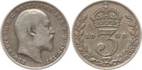 Großbritannien 3 Pence Edward VII., 1901 - 1910 -