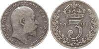 Großbritannien 3 Pence Edward VII., 1901 - 1910 -