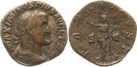 Römische Kaiserzeit Sesterz Maximinus I. Thrax, 235 - 238, Pax steht n.l., hält Zweig und Zepter -