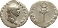 Römische Kaiserzeit Denar Vespasian, 69 - 79, IMP CAESAR VESP AVG / PONTIF - MAXIM, geflügelter Caduceus -