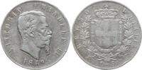 5 Lire 1869 M Italien, Königreich Vittorio Emanuele II., 1861 - 1878, Mailand Sehr schön, kl. RF, min. Grünfärbung