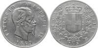 5 Lire 1869 M Italien, Königreich Vittorio Emanuele II., 1861 - 1878, Mailand Fast sehr schön