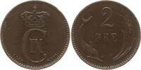Dänemark, Königreich 2 Öre Christian IX., 1863 - 1906 -