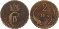 Dänemark, Königreich 2 Öre Christian IX., 1863 - 1906 -